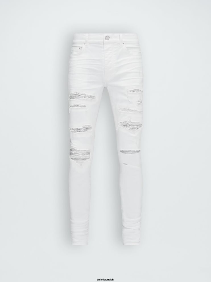 AMIRI Kleidung Weiß 2RVT2T27 Männer Kristall-Thrasher-Jeans