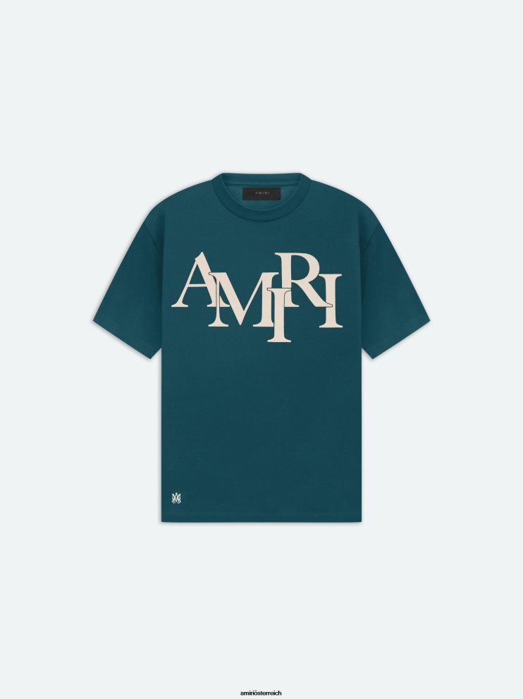 AMIRI Kleidung Regenwald 2RVT2T60 Männer Marken-T-Shirt mit versetztem Logo